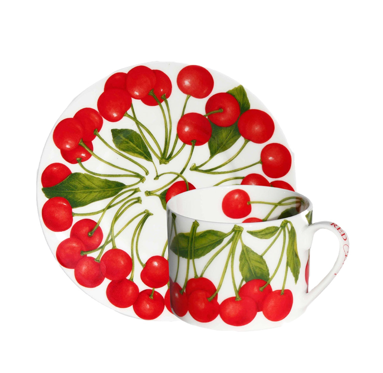 Tazza tè con piattino “Red Cherry”