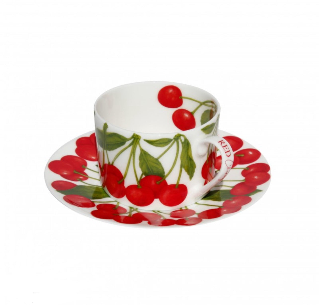 Tazza tè con piattino “Red Cherry”