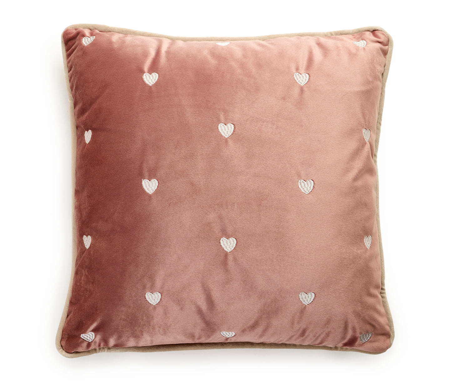 Cuscino in Velluto con Ricami Cuore