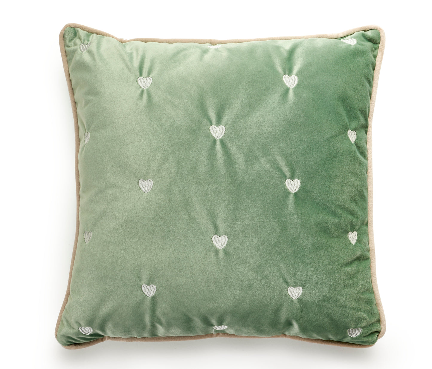 Cuscino in Velluto con Ricami Cuore