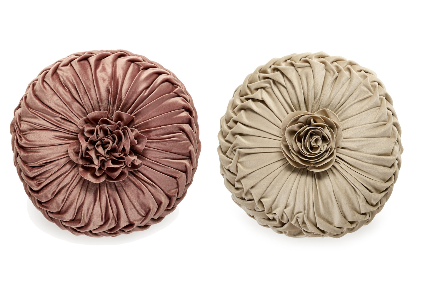 Cuscino tondo con rosa “Letto e Boutis”