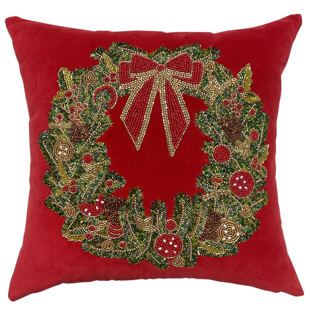 Cuscino con ghirlanda “Xmas chic”