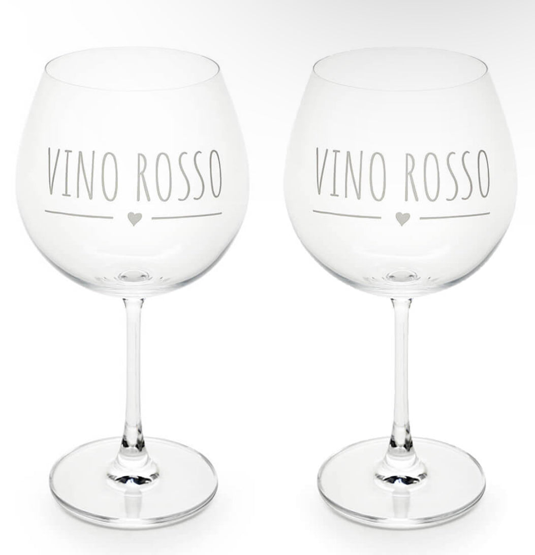 Set 2 Calici Vino Rosso “My Home”