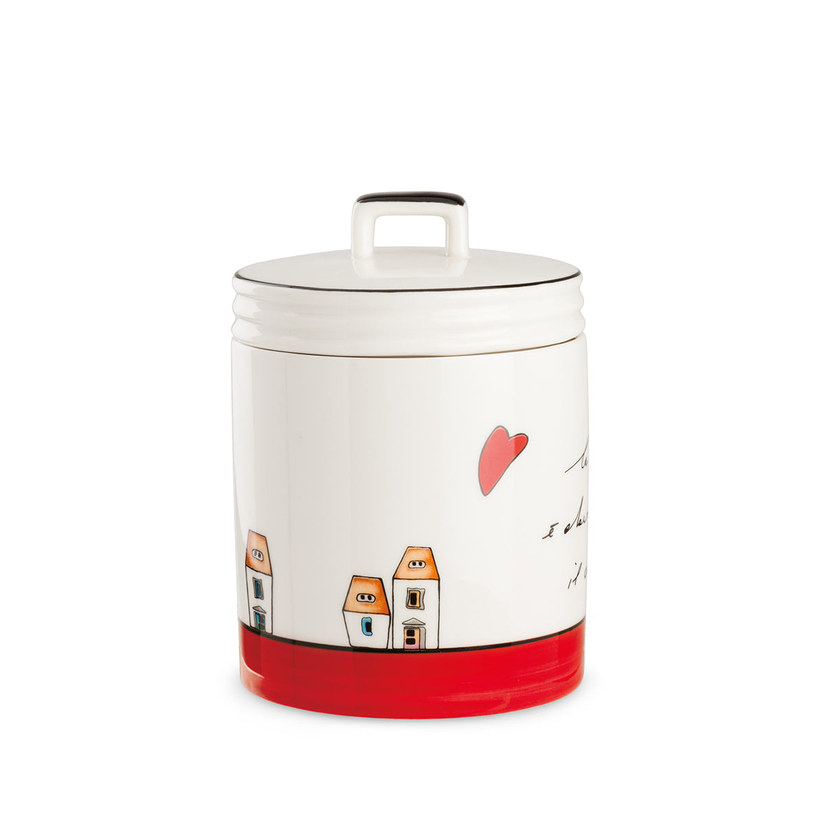 Barattolo rosso "Le Casette”