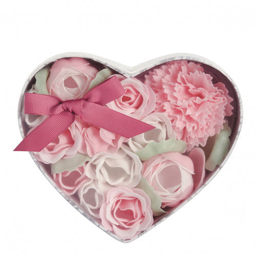 Scatola cuore di bouquet fiori di sapone