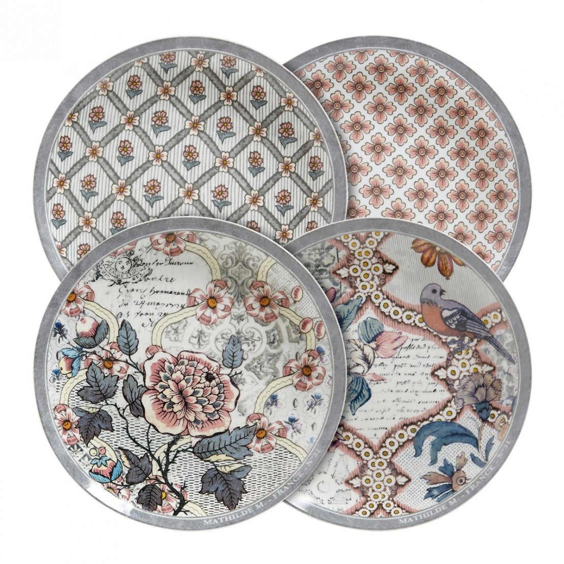 Set 4 piatti frutta/dessert "Madame de Pompadour"