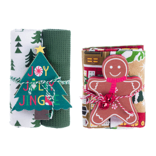 Set 2 canovacci con spugna “Regali”