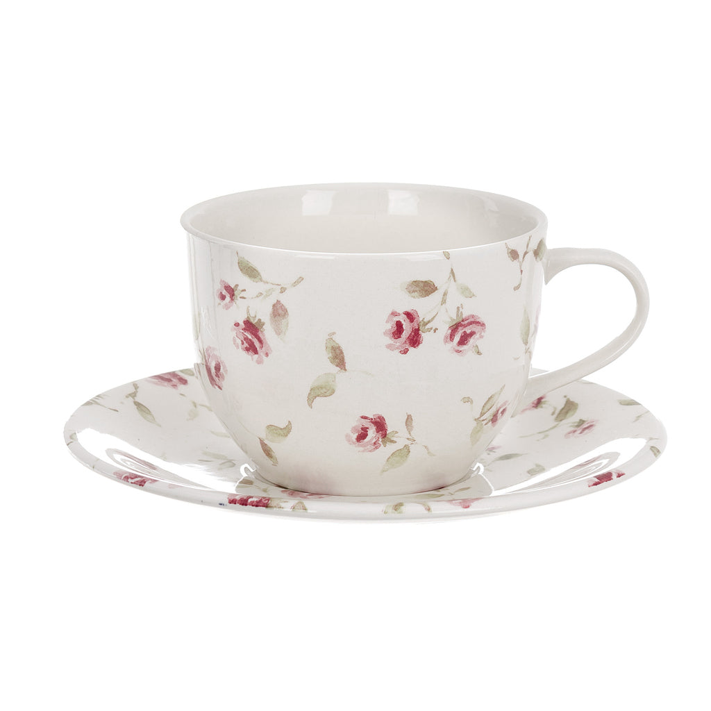 Tazza jumbo con piattino “Floret Full”