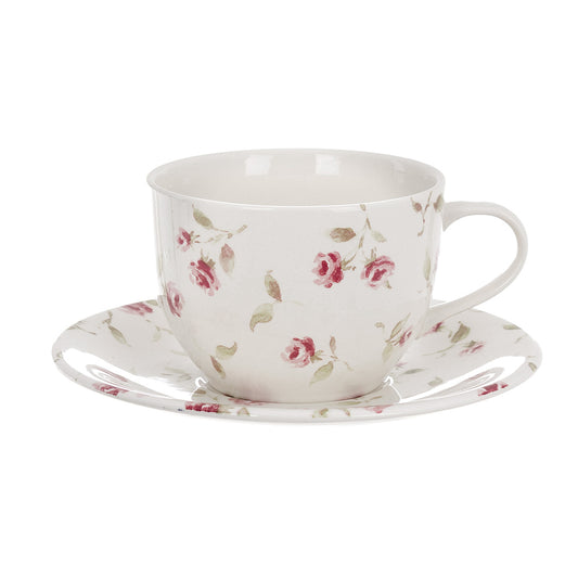 Tazza jumbo con piattino “Floret Full”