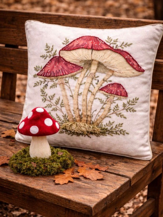 Scopri il cuscino quadrato Red Story: stile, comfort e un tocco di magia autunnale per abbellire la tua casa.