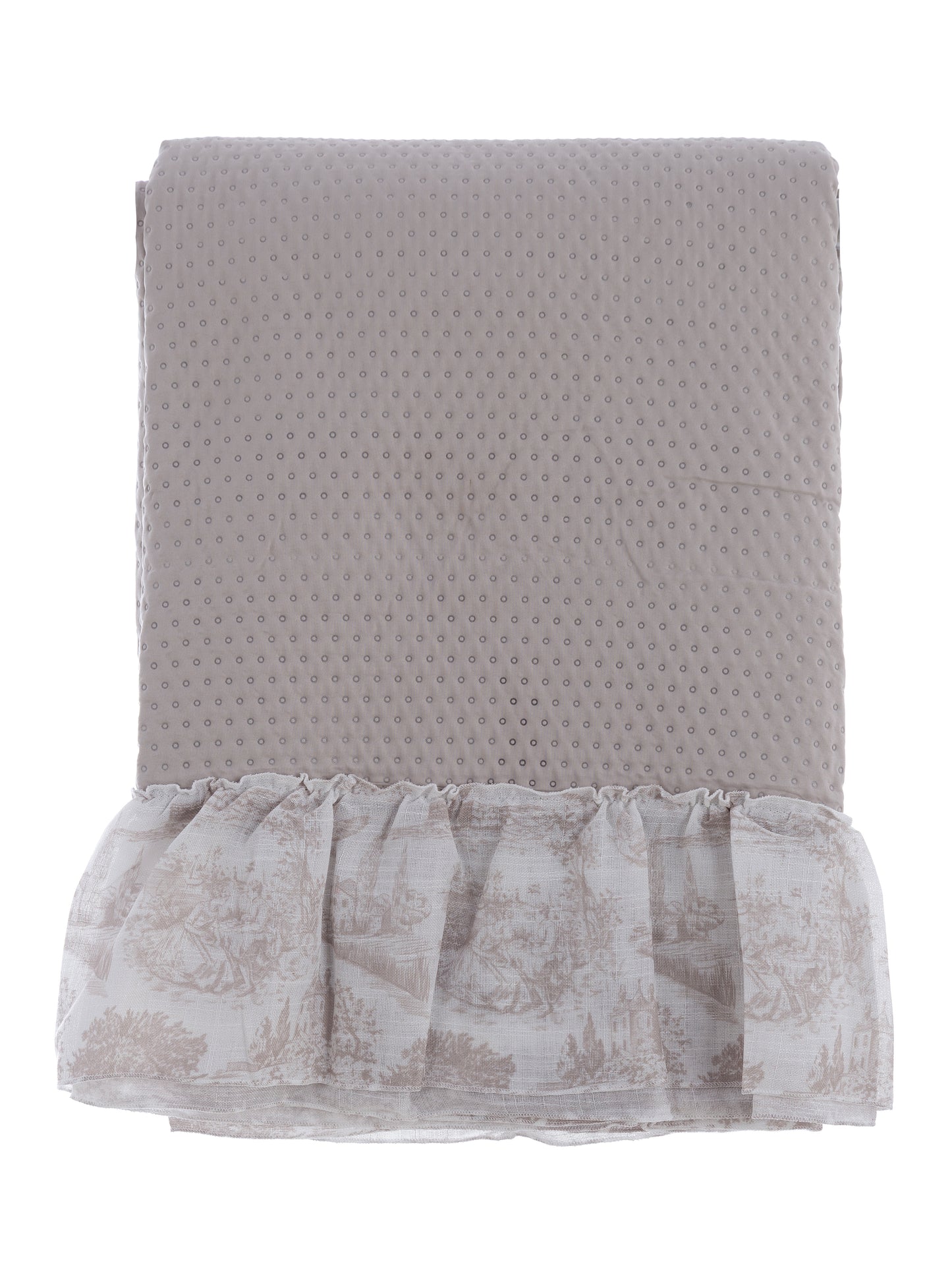 Trapunta matrimoniale con gala “Toile de Jouy”