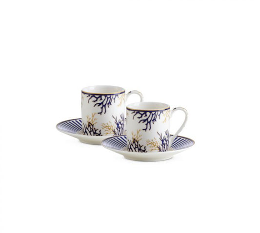 Set 2 tazze espresso con piattino “Corallo”