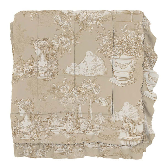 Trapunta e copriguanciali con gala Toile du Borgo in microfibra dal design romantico