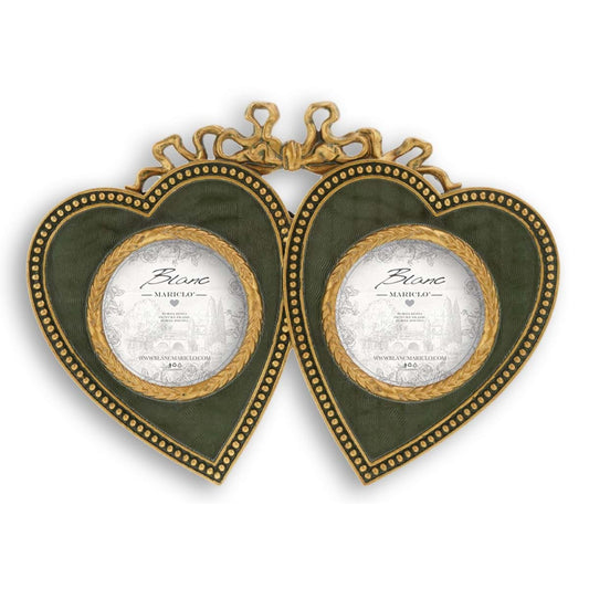 Porta foto doppia a cuore Vivienne, progettato per contenere due immagini, incorniciando dolci momenti
