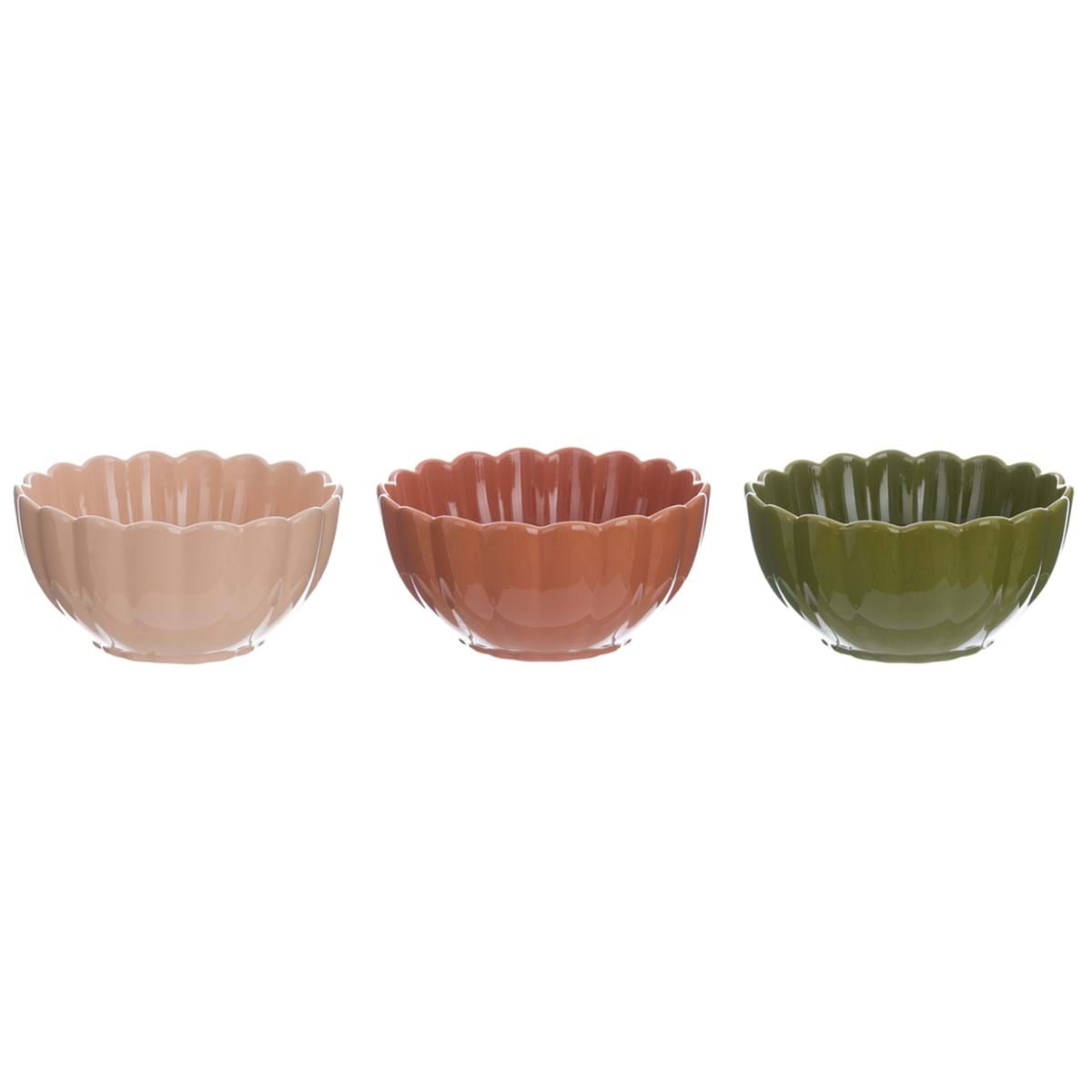 Coppetta assortita Galassia con tre colori, design elegante e bordo ondulato per la tavola.