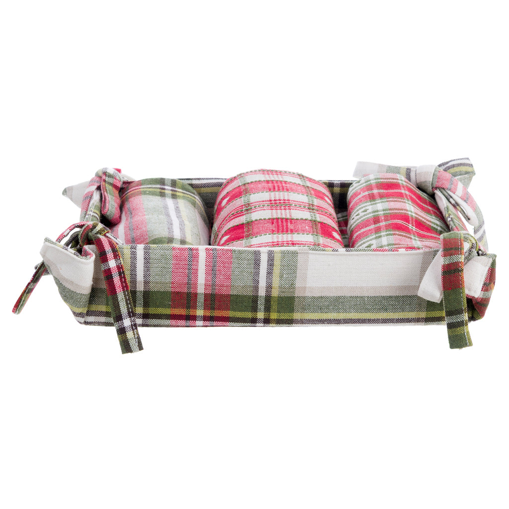 Cestino con 3 canovacci “Rifugio di Natale”