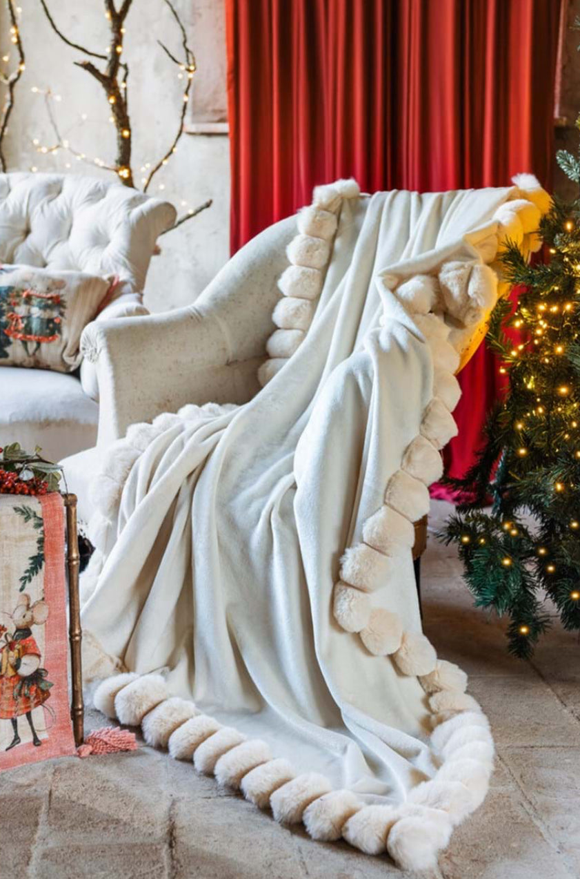 Plaid assortito “Pom Pom Velluto”