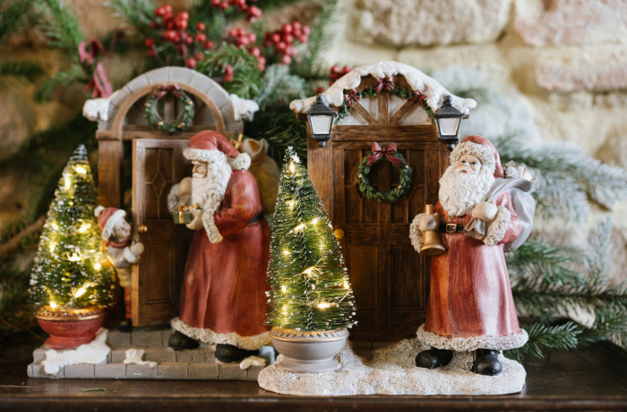 Babbo Natale con porta “Cartolina di Natale”