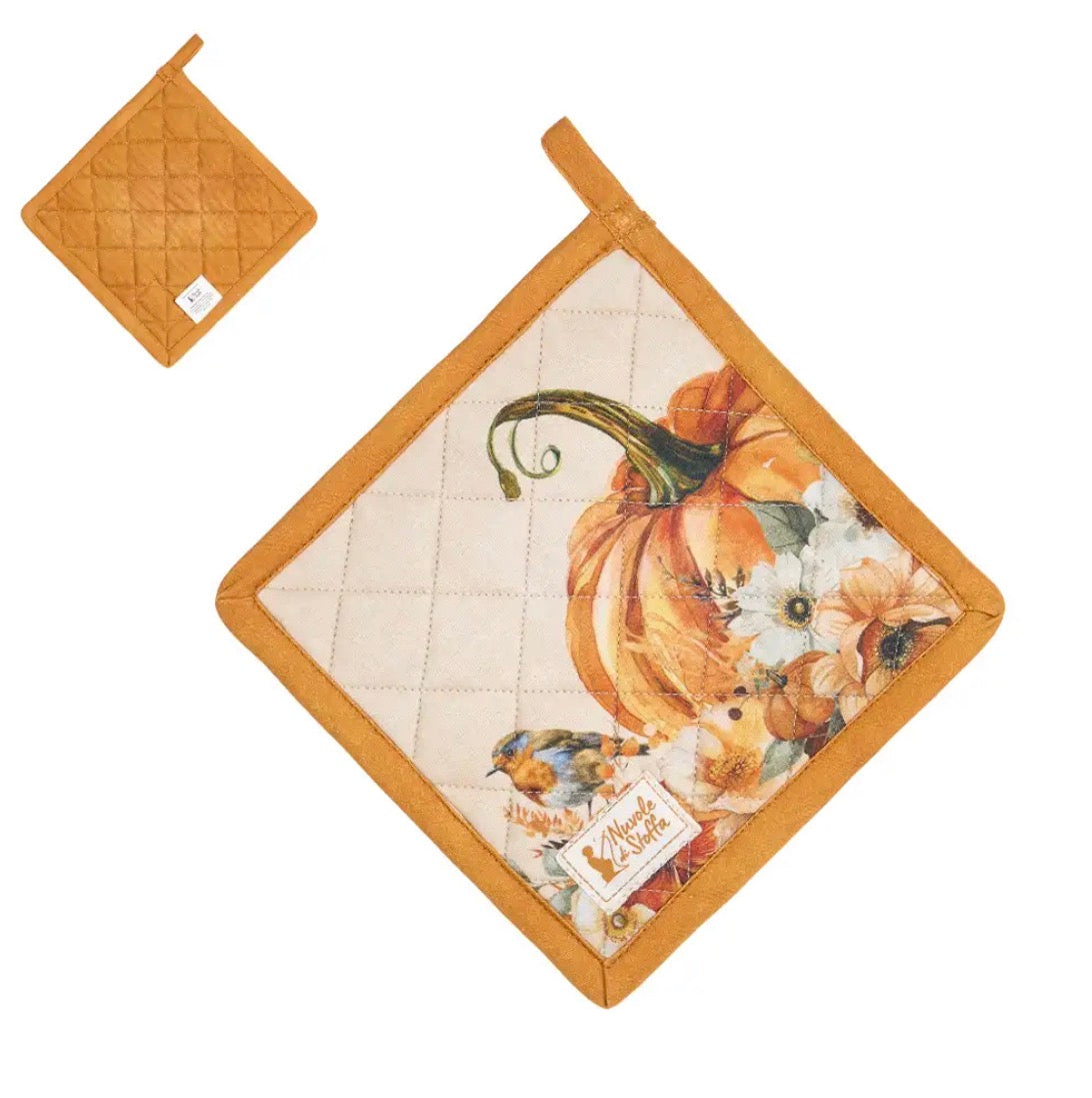 Presina assortita "Racconti d'Autunno" con illustrazioni di zucche e fiori in toni arancioni e crema.