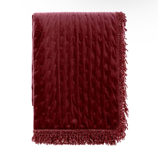 Trapunta con frange “Notte di Velluto”