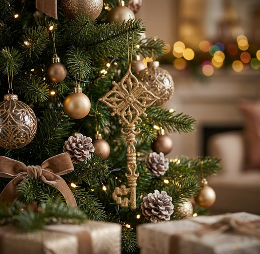 Ornamento “Chiave glitter”