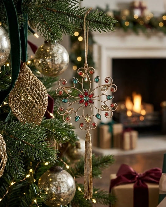 Ornamento “Snowflake con nappa”